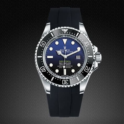 rolex deepsea rubber straps|rolex deepsea flared tang.